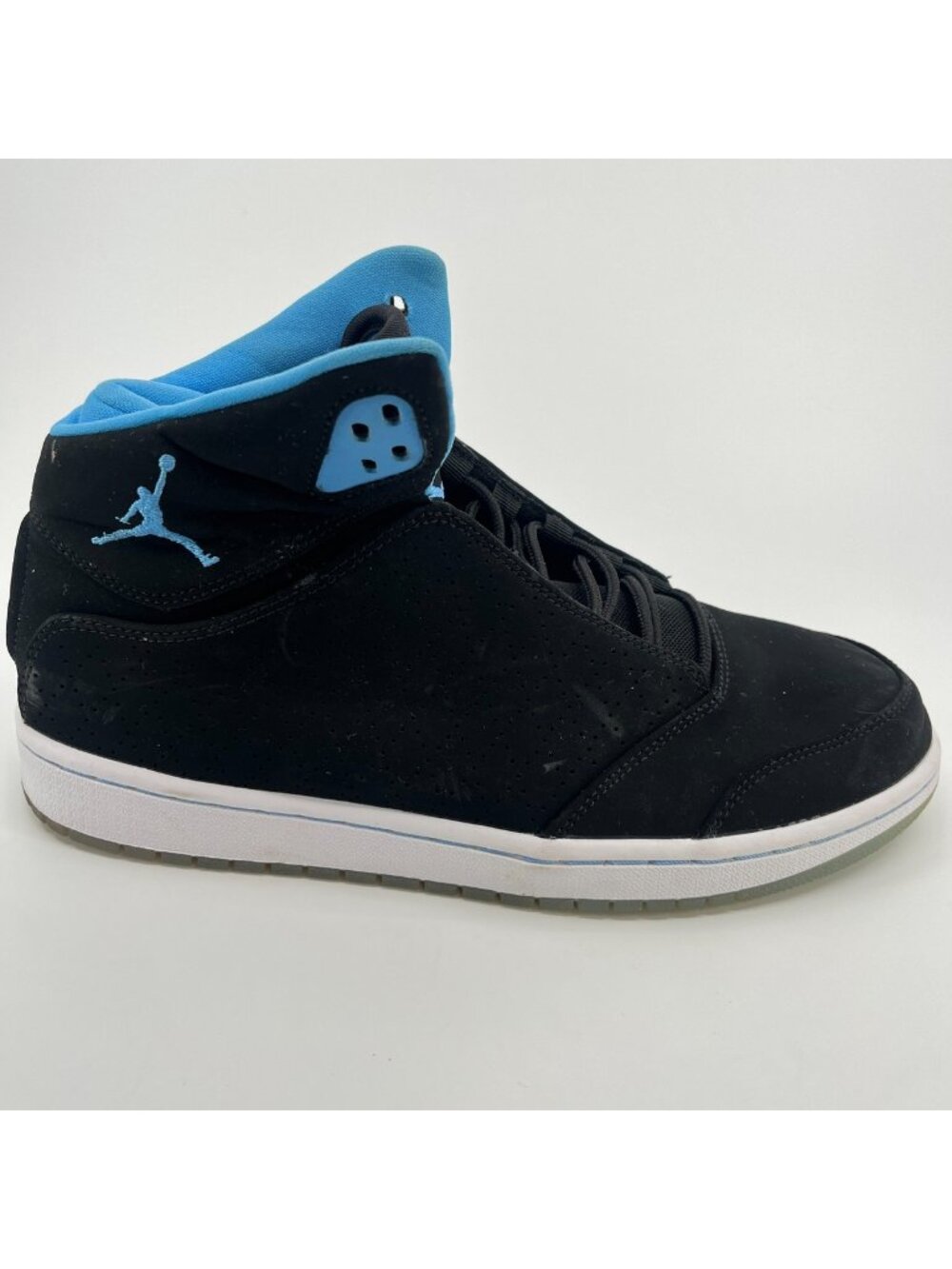 Nike Air Jordan 1 Flight 5 Premium Mens Size 9 Black Blue Leather Shoes Sneakers